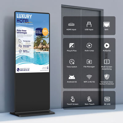 iBoard 43 polegadas de piso vertical LCD touch screen Indoor Smart Publicity Screen Display Digital Signage Advertising Player