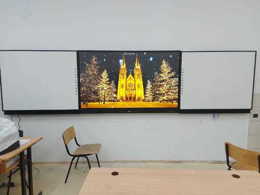 Quadro Negro Interconectado Gravável Lado a Lado Quadro Branco Inteligente para Sala de Aula