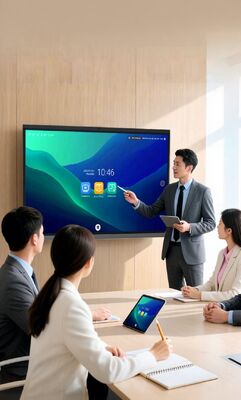 Painel Interativo Plano 4K UHD de 75 polegadas com Multi Toque de 20 pontos e Sistema Operacional Android 9.0 Smart Board