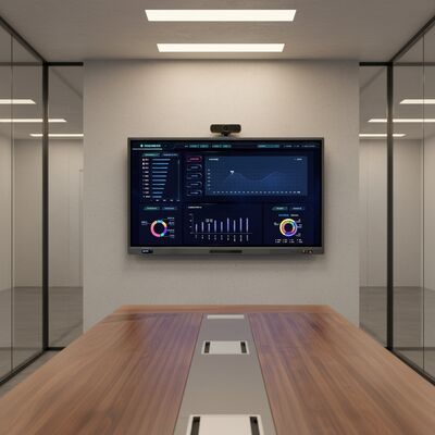 Multi Touch Screen Anti Glare Mobile Stand Lcd Digital Interactive Smart Board 55 65 75 polegadas Painel Interativo Flat