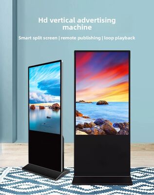 43 55 65 75 polegadas Indoor Capacitive Touch Screen Piso Standing Digital Signage 4K Commercial Display de Publicidade Interativa