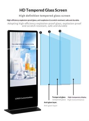 Quiosque de Publicidade Vertical Interno HD 43/55 All-In-One LCD Display Tela Tátil Interativa Sinalização Digital