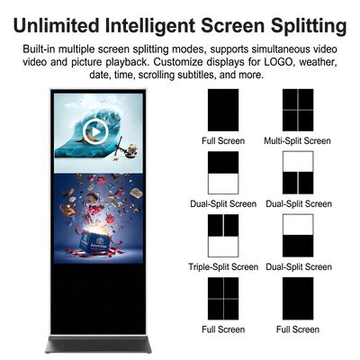 49 Inch LCD Screen Digital Signage with Wall Mounted or Free Standing Installation and I3/I5/I7 CPU Optional for Corporate Lobbies