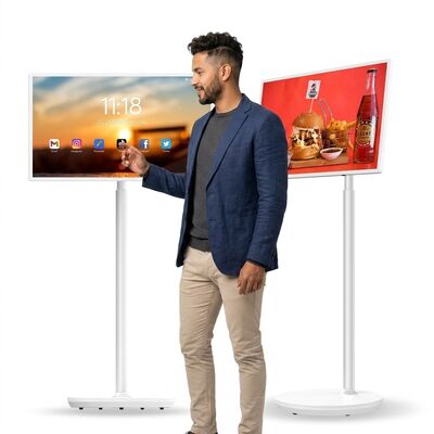 Televisão móvel portátil de 32 polegadas Incell Touch Display Screen Rotate USB Wifi Smart Online TV para trabalho Estudar jogos