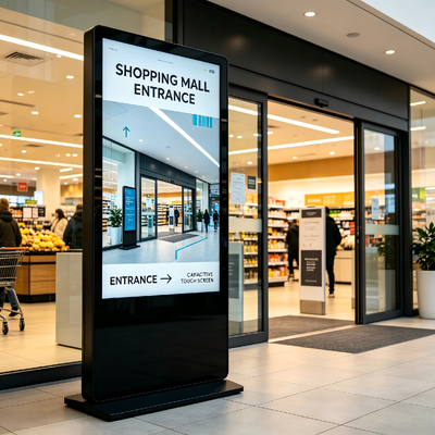 43/49/55/65/75 polegadas Quiosque de tela de toque de exibição comercial de piso para publicidade Digital Signage