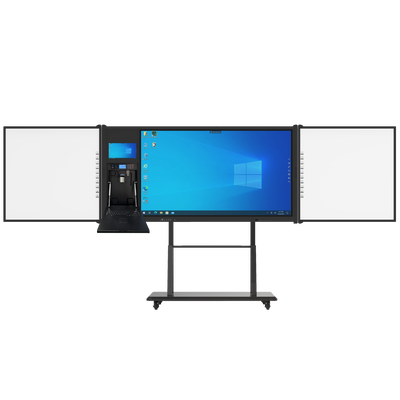 AIO 75 polegadas Smart Touch Panel Android Win Sided Boards Com Cam Mic Mobile Stand Para Reuniões Universidade