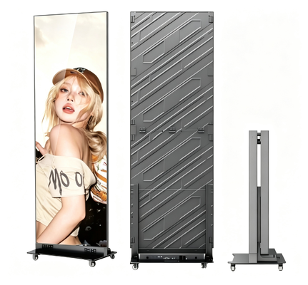 Painel Digital LED Poster 80 Polegadas Dobrável Player de Mídia Móvel Cabine de Som para Reuniões em Salão