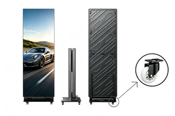 Painel Digital LED Poster 80 Polegadas Dobrável Player de Mídia Móvel Cabine de Som para Reuniões em Salão
