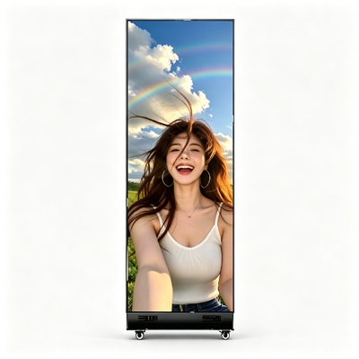 Painel Digital LED Poster 80 Polegadas Dobrável Player de Mídia Móvel Cabine de Som para Reuniões em Salão
