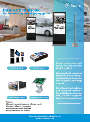 Monitor de publicidade digital com 10 pontos de toque capacitivos, monitoramento em tempo real e painel baseado na Web para sinalização interativa