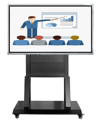 Suporte móvel eletrônico 220LBS 800 x 600 mm metal preto 52-86 polegadas para monitor de tela sensível ao toque
