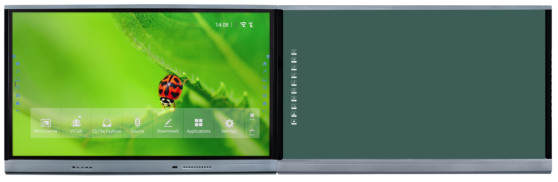 Tabuleiro negro inteligente 75-98 polegadas Smart TV monitores Tabuleiro branco painel plano com HDMI e USB para aprendizagem universitária