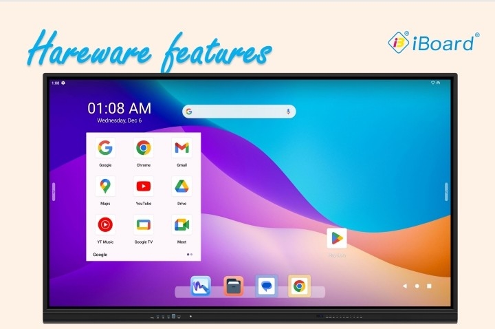 Google EDLA Certified Interactive Touch Screen Monitor com sistema Android 13 e software de gravação