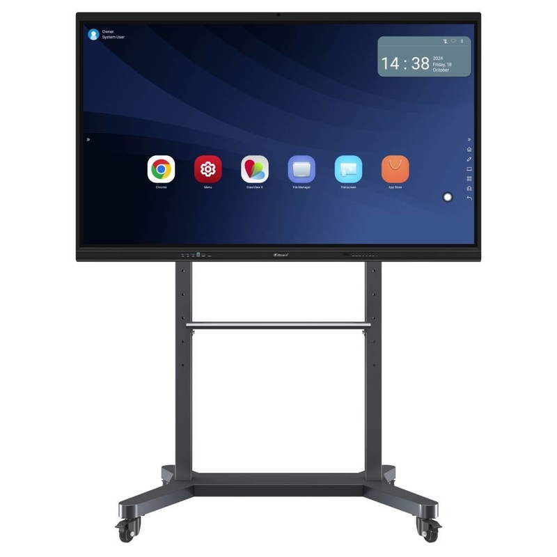 Instalação de painel interativo de montagem na parede ou stand móvel com sistema Android 13 ou 14
