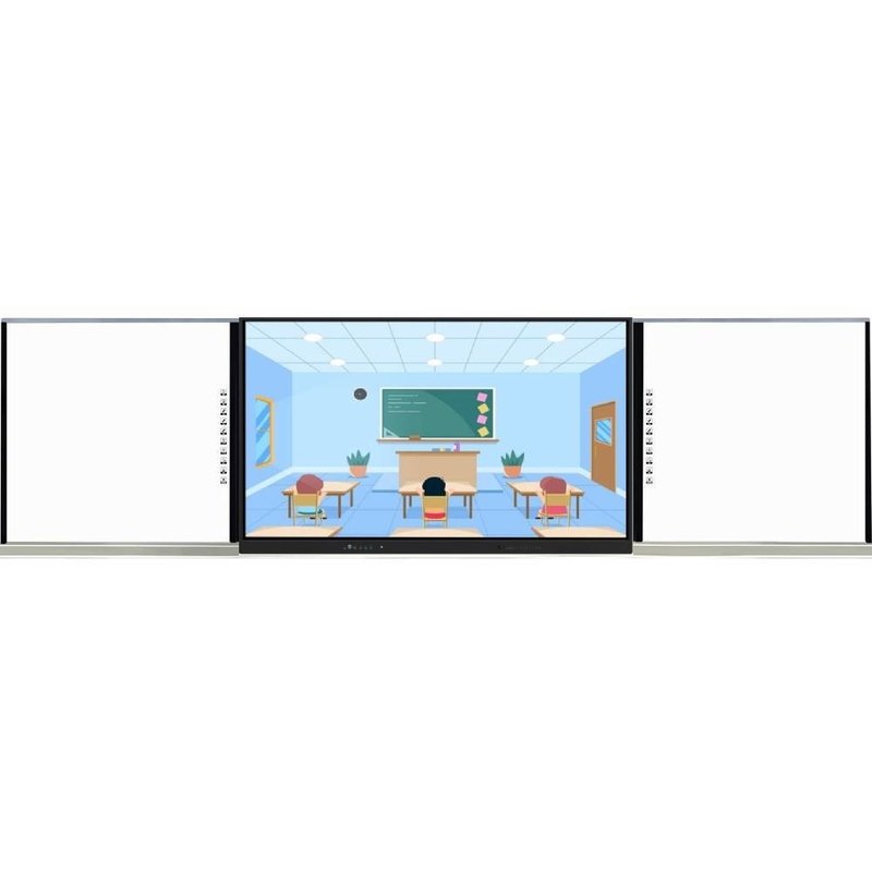 75 86 98 polegadas ABA tipo inteligente painel sensível ao toque inteligente com quadros laterais Android PC sistema de microfone de câmera tudo em um para o ensino zoom equipes de reunião com software wifi