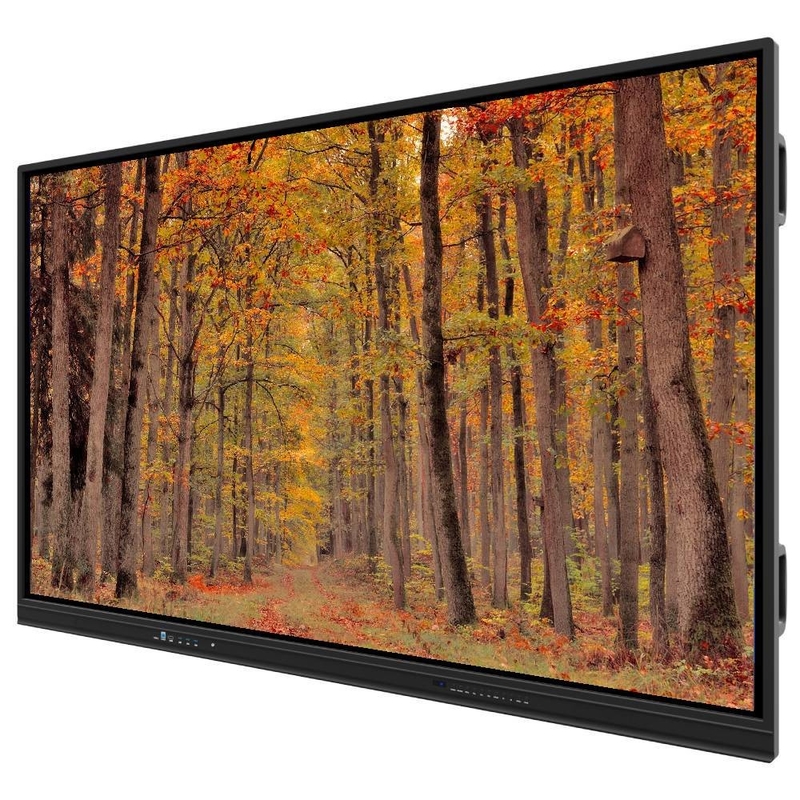 Painel Flat Interativo 75 86 polegadas Alto-falantes Sistema Android 13 14 Multi-Touch Screen para aplicações touch versáteis Treinamento de reuniões com suporte montado na parede