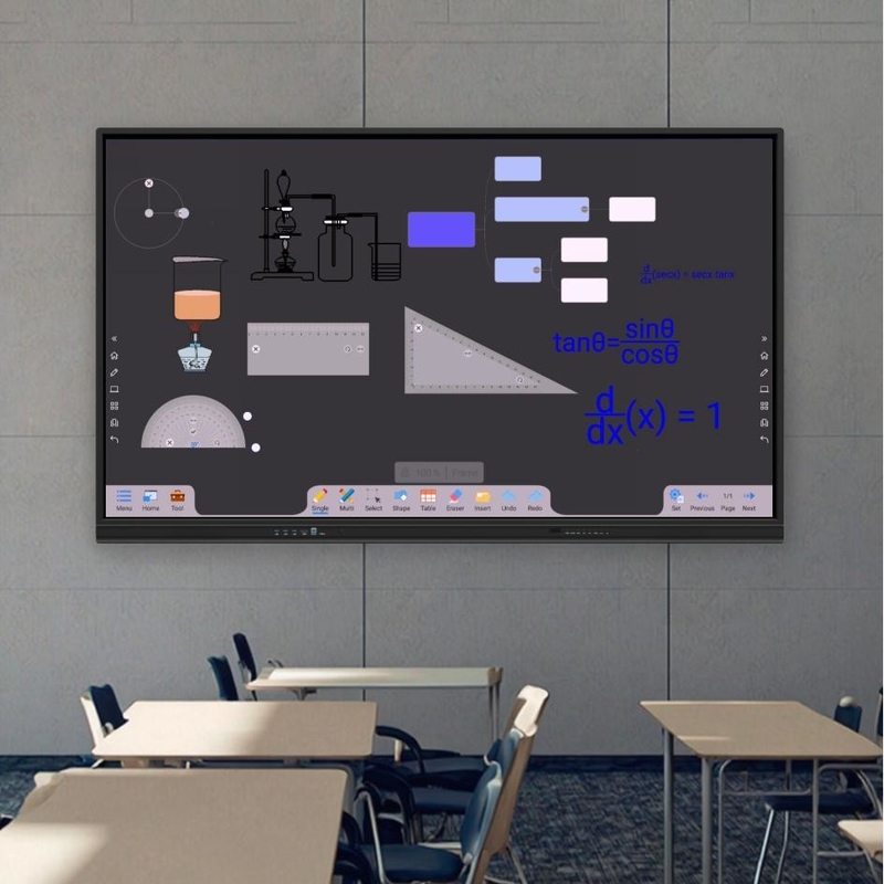 Tabela de ensino LCD de 65 polegadas MultiTouch Display interativo Smart Board Tabela interativa Tabela eletrônica