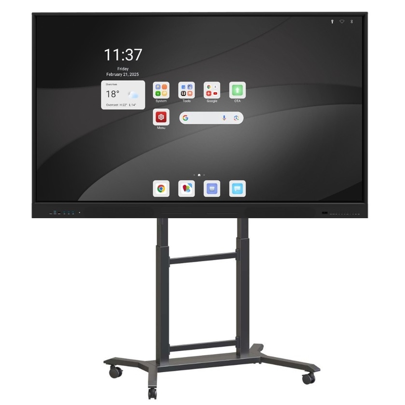 Android de ponta (16+256GB) 75 polegadas Interativo Painel Flat Suporte sistema duplo