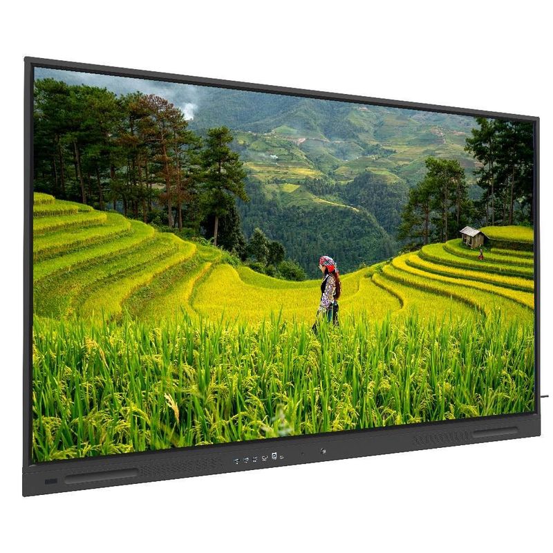 Painel Flat Interativo 75 polegadas Android 14 OPS PC Wifi BT USB RJ45 Touch Software Smart Board para Educação Escolar Reunião de Treinamento