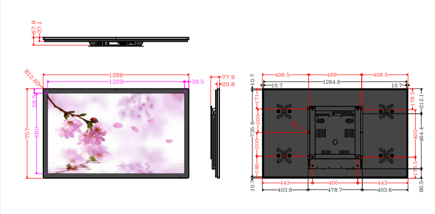Melhore a Experiência de Visualização com Monitor Digital Totem de 170 Graus com Ângulo de Visão, 32 43 49 55 polegadas, Tipo Parede, Media Player para Publicidade