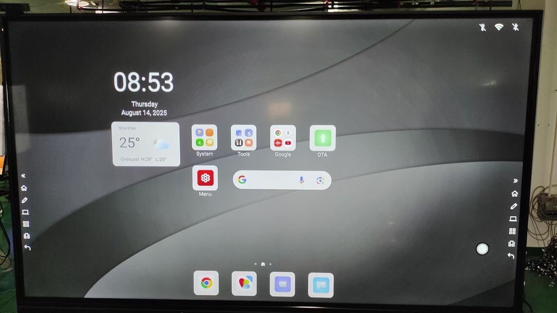 Outlet de fábrica Tecnologia de toque infravermelho Monitor de tela interativa de toque e tela de toque de televisão interativa Tabuleiro integrado Android 13 14 Equipamento educacional escolar de escolha