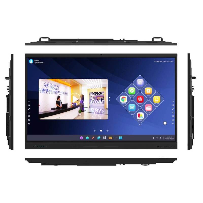 Monitor com tela sensível ao toque tudo em um, 2 alto-falantes embutidos de 15W, com design focado em educação e recursos interativos