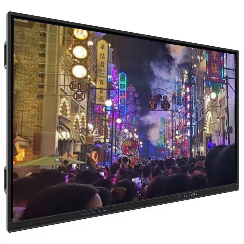 Painel Flat Interativo com Android 13 ou 14 Vidro Temperado de 4 mm e Microfone 6 Array Construído em Smart Whiteboard