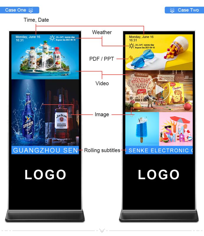 Ecrã de cartazes LED móvel Ecrã LED portátil de piso para publicidade comercial e eventos