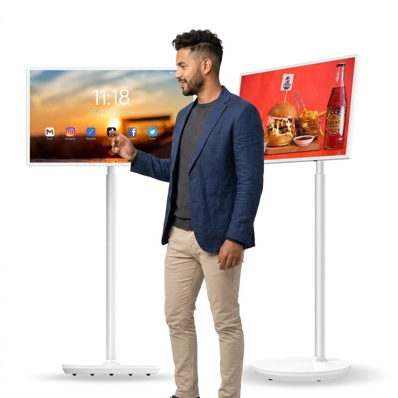 Televisão móvel portátil de 32 polegadas Incell Touch Display Screen Rotate USB Wifi Smart Online TV para trabalho Estudar jogos