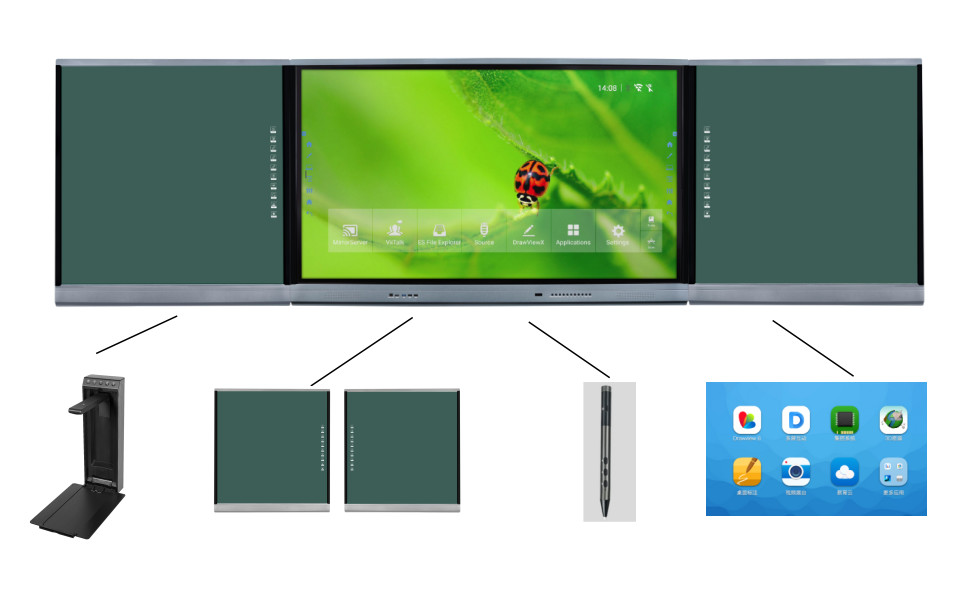75 polegadas equipamento educacional touch screen melhor Smart Board interligado LCD Smart Blackboard