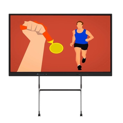 Monitores interativos de tela sensível ao toque 98 polegadas Smart TV com Android Windows OS Webcam Mic Internet para sala de reuniões ensino