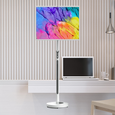 32 polegadas Sistema Android 8+128G Mobile Smart touch screen At Home Floor Standing Portable Smart TV câmera embutida