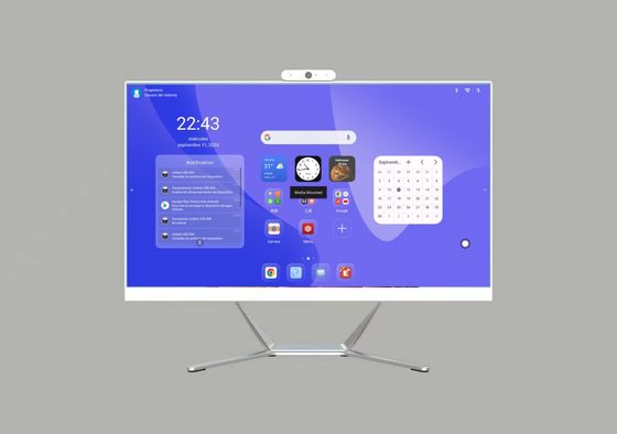 Factory Direct 21.5' 23.8' 27 Inch Desktop Monitor com Webcam embutido Tudo em um Android e Win System Capacitive Touch