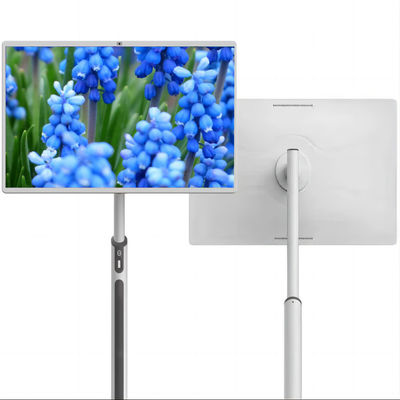 32 polegadas FHD Android 13 8+128gb Smart TV de 8 núcleos em rodas Controle remoto Monitor de tela sensível ao toque com bateria 13MP Câmera TV rotativa portátil