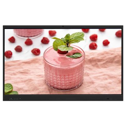 Monitor Interativo com Tela Sensível ao Toque de 86 Polegadas Android 14 8+128G Com Alto-falante Câmera Microfone Sensor de Luz Software Integrado Wi-fi Apresentação Sem Fio de Tablet Celular Laptop