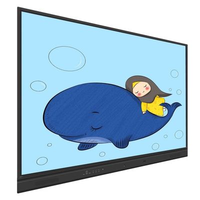 Quadro interativo infravermelho 16:9 com proporção 4000:1, 20 pontos de toque, método de toque com dedos/objetos para reuniões de negócios, educação online, com software
