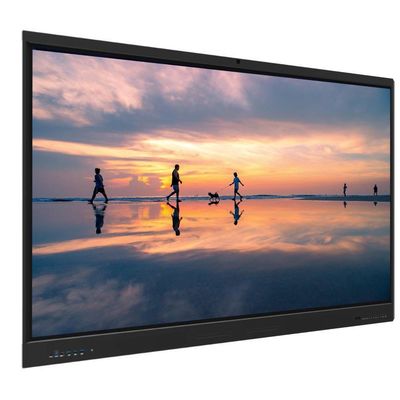 Quadro Interativo de Vidro Temperado Anti-reflexo de 86 Polegadas, Alto-falante 5000:1 Integrado, Wi-fi, Bluetooth, Hotspot, Sensor de Luz, 50 Pontos de Toque para Conferência, Sala de Aula, Crianças