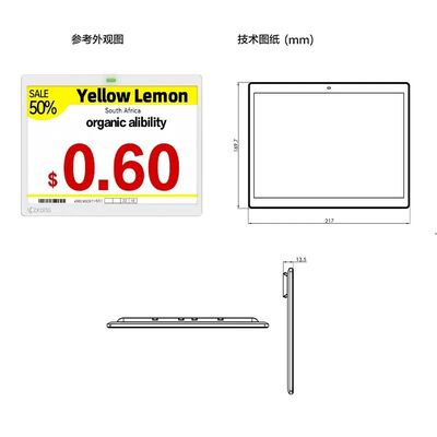 Supermercado E-Ink Display Preço Tag 4 Cor Electronic Label Prateleira